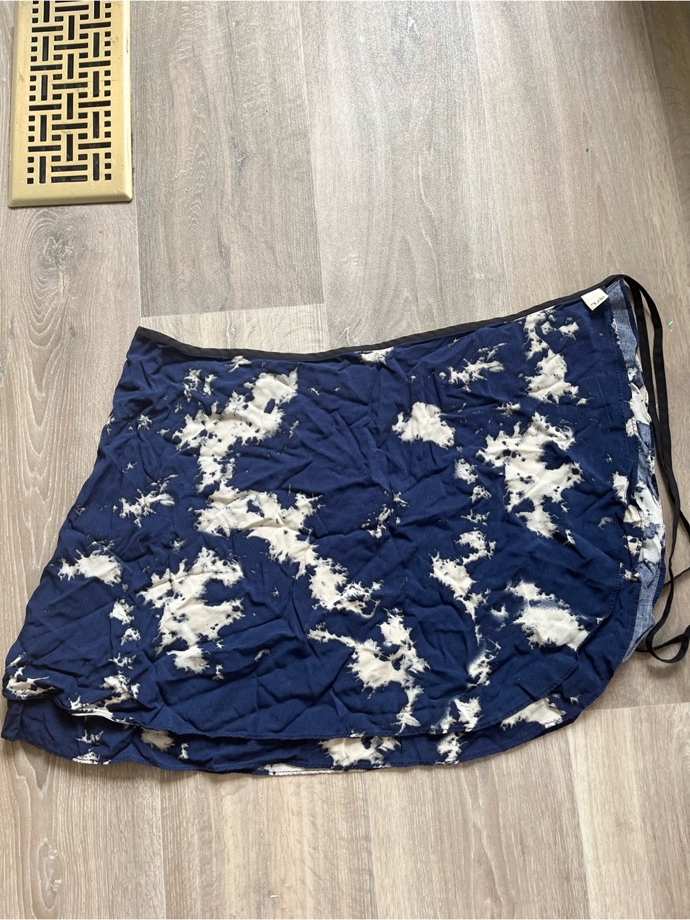 Blue & Cream Bikini Cover up Side Tie Sarong